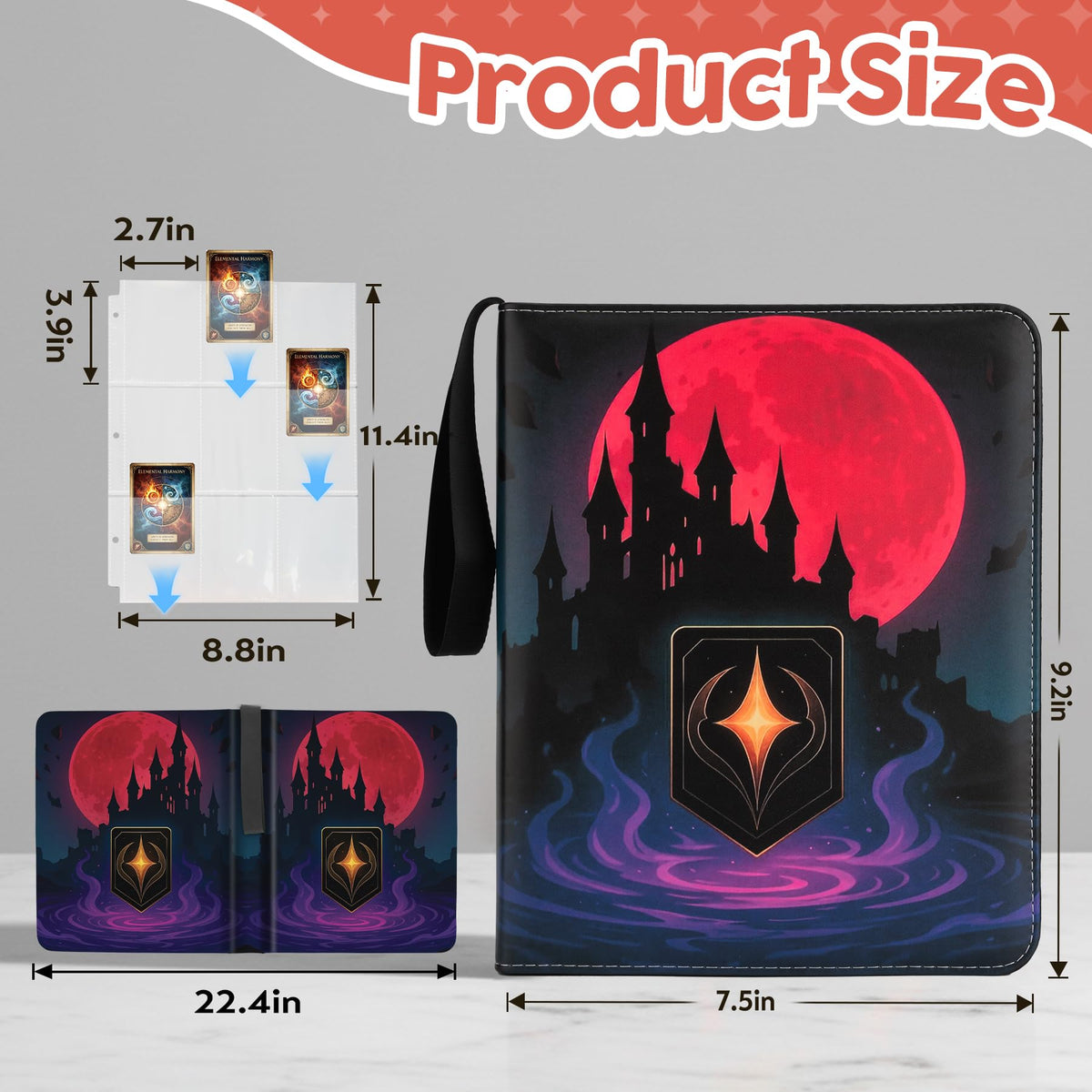 9 Pocket Card Binder for MTG/YGO/PTCG/Game Cards, Holds 900 Cards,Premium Card Collector Book for TCG Players,Toys Gifts for Kids(MTG-5)