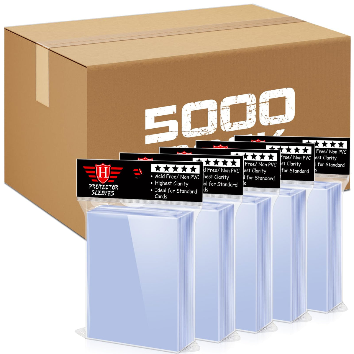 500 Counts Card Sleeves for Trading Cards, Soft Penny Card Sleeves Clear Plastic Card Protectors Fit for Baseball Card, Sports Cards, MTG Game Card Standard Cards