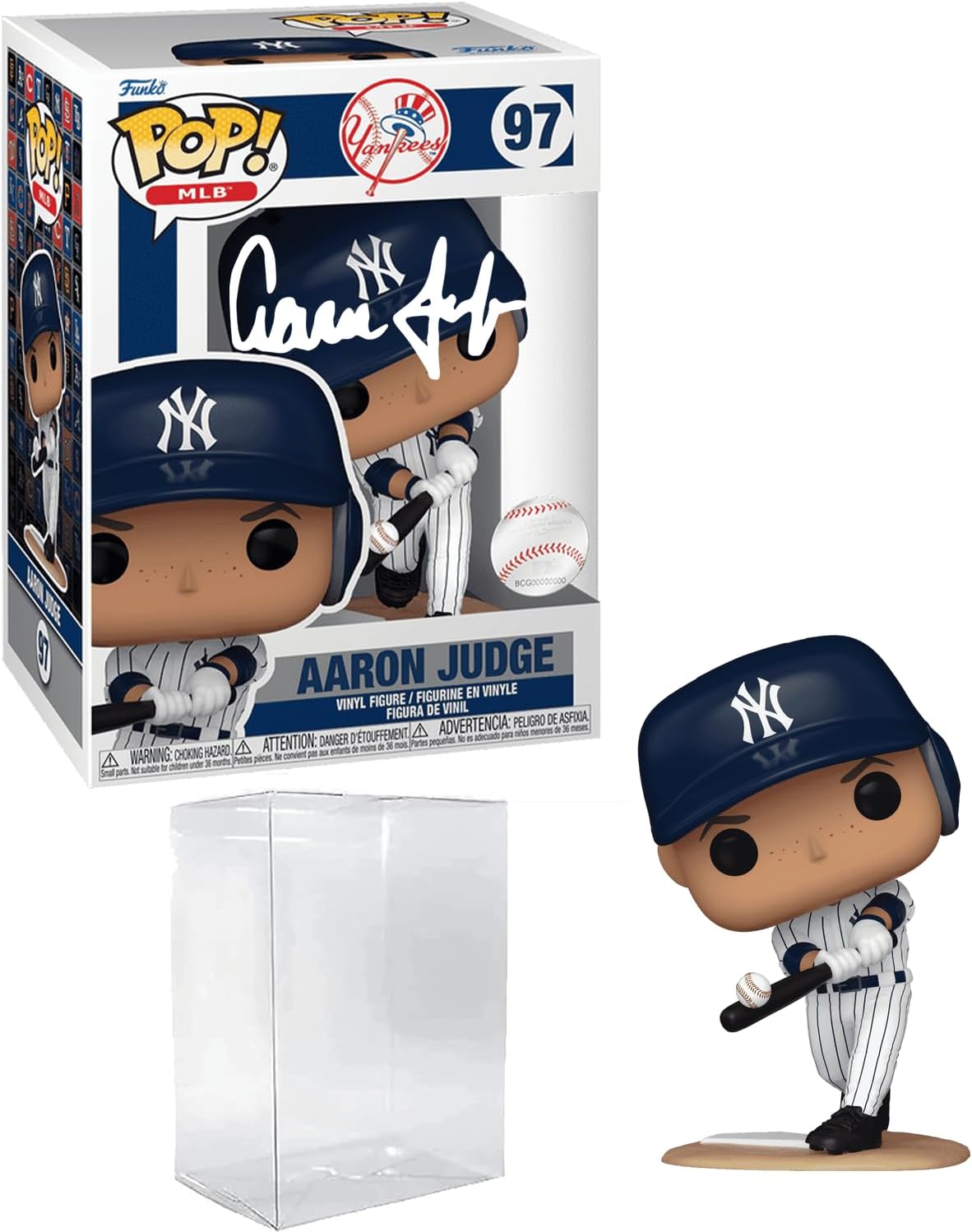 Aaron Judge #97 Facsimile Signed Reprint Laser Autographed Funko POP! Baseball MLB: New York Yankees Figurine with Protector Case