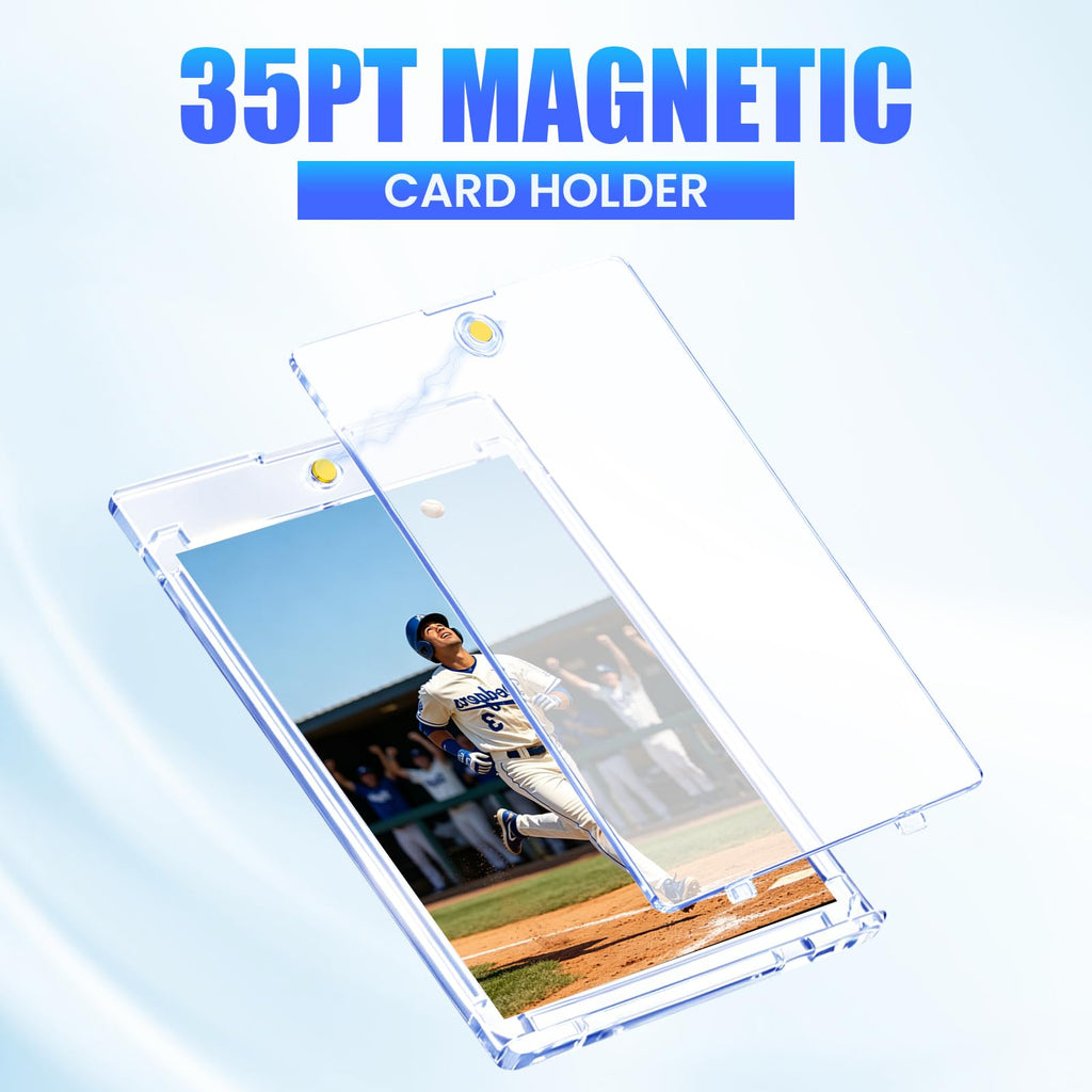 ZENOWICK 100ct Magnetic Card Holders, Magnetic 35pt One Touch Card Holders