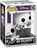 Tim Burton Jack Skellington #1355 in Graveyard Facsimile Signed Reprint Laser Autographed Funko POP! Movies NBC Nightmare Before Christmas Figurine with Protector Case