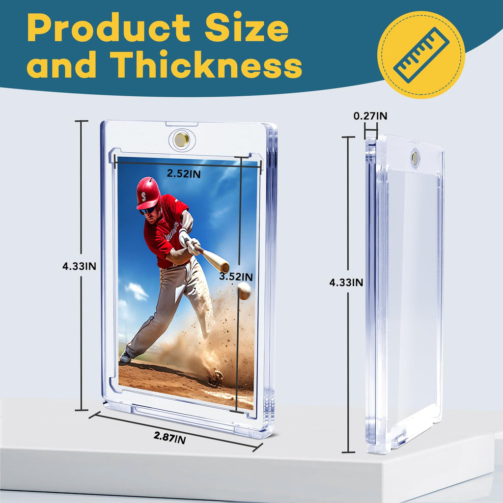 ZENOWICK 100ct Magnetic Card Holders, Magnetic 35pt One Touch Card Holders