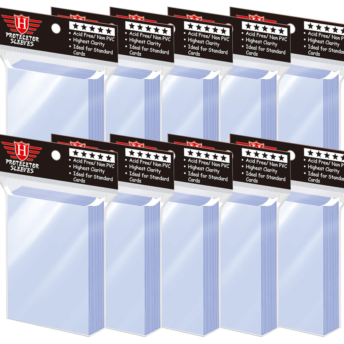 500 Counts Card Sleeves for Trading Cards, Soft Penny Card Sleeves Clear Plastic Card Protectors Fit for Baseball Card, Sports Cards, MTG Game Card Standard Cards