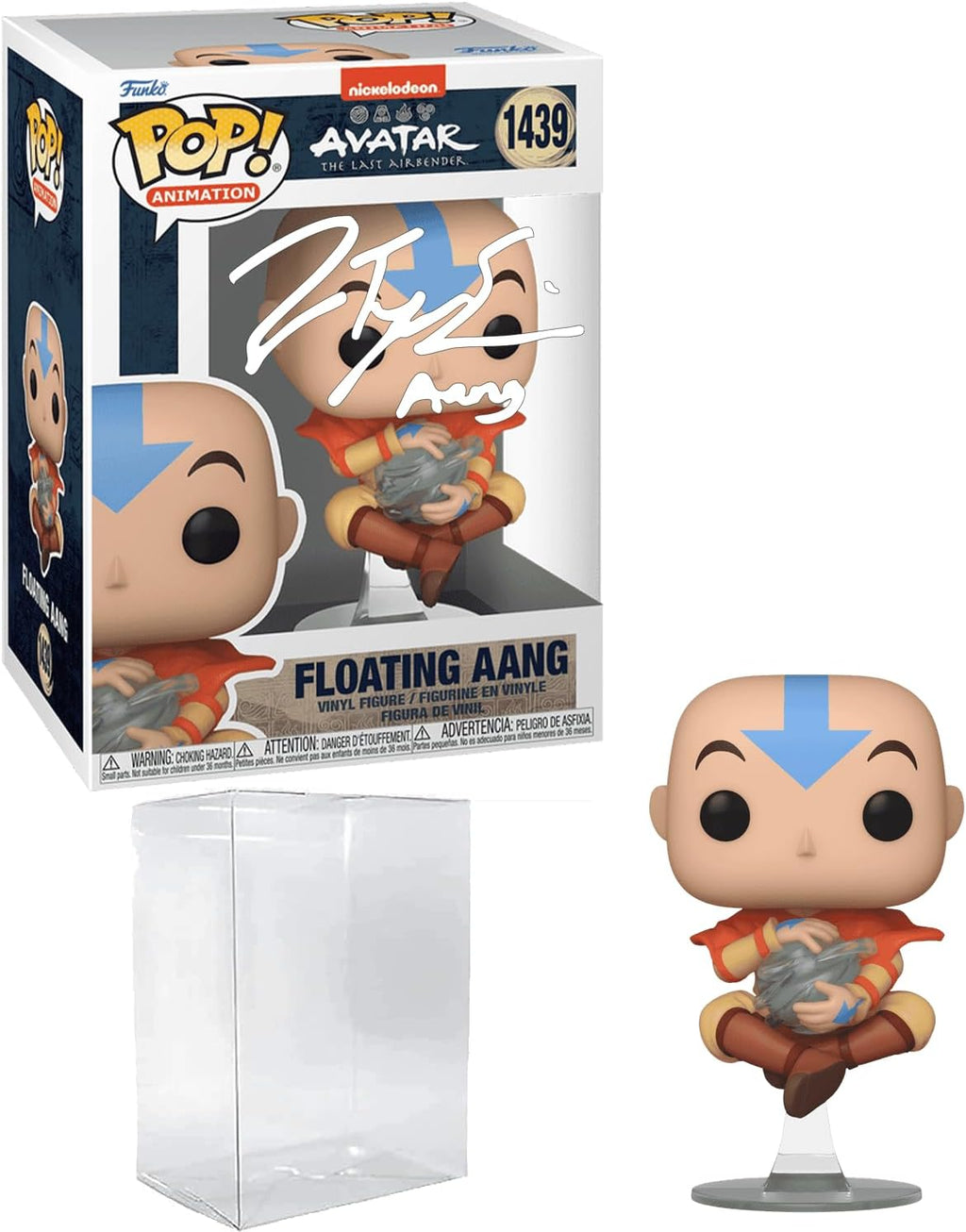 Zach Tyler Eisen Floating Aang #1439 Avatar The Last Airbender Facsimile Signed Reprint Laser Autographed Funko POP! Animation Anime Figurine with Protector Case