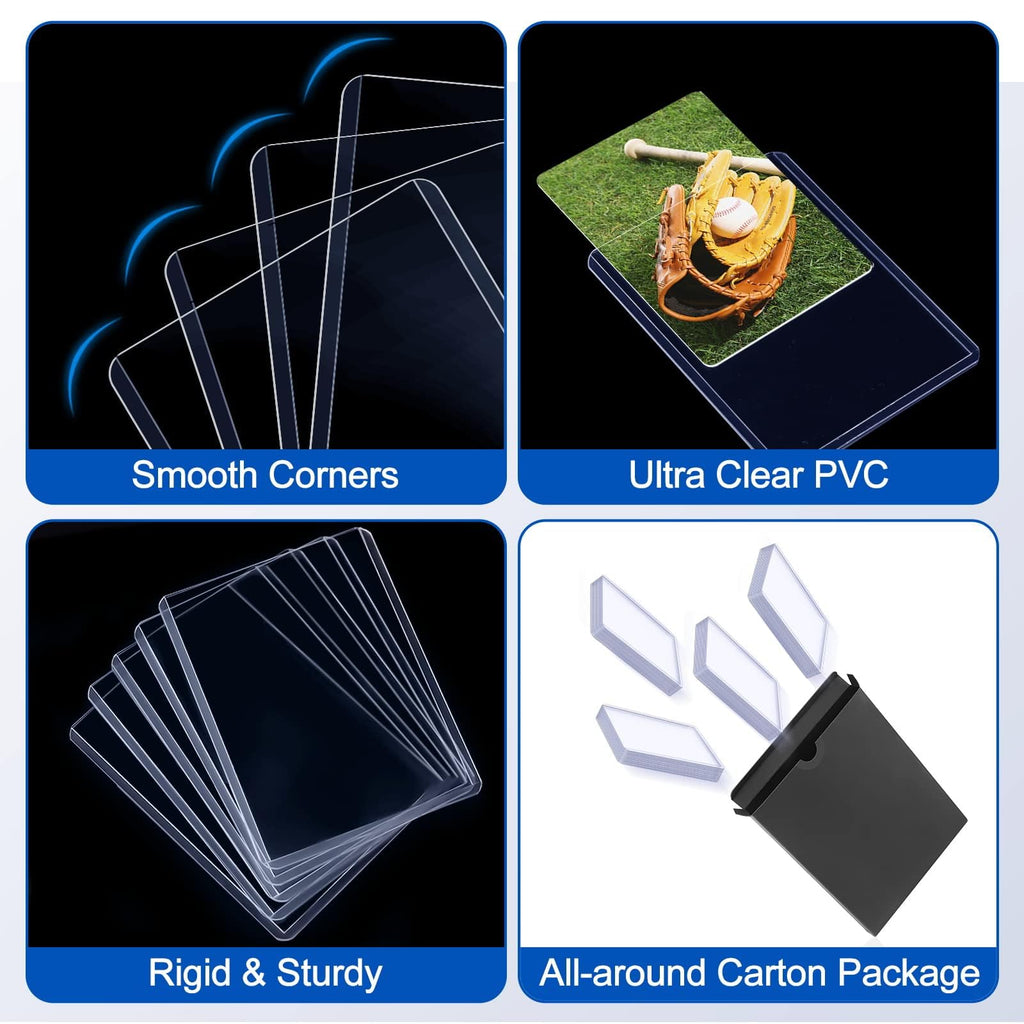 Sooez 32 Card Sleeves Hard Plastic Card Holder for Trading Card 3"x4", 35PT