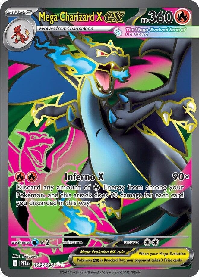 Pokemon - Mega Charizard X ex - 109/094 - ME02: Phantasmal Flames (PFL) - Ultra Rare - Full Art - Single Card