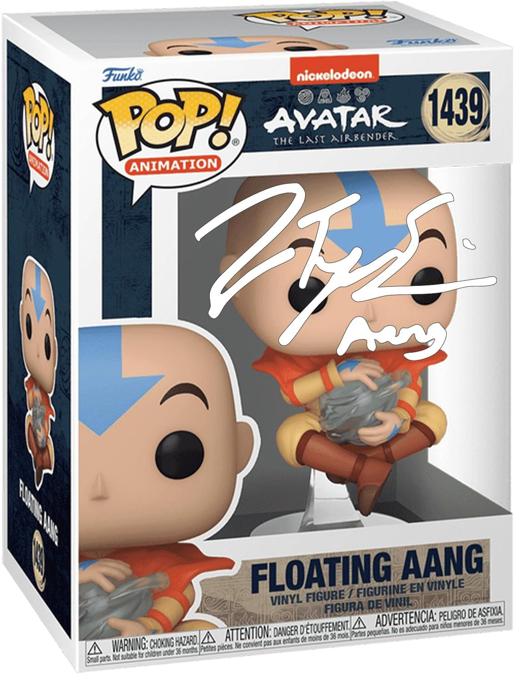Zach Tyler Eisen Floating Aang #1439 Avatar The Last Airbender Facsimile Signed Reprint Laser Autographed Funko POP! Animation Anime Figurine with Protector Case