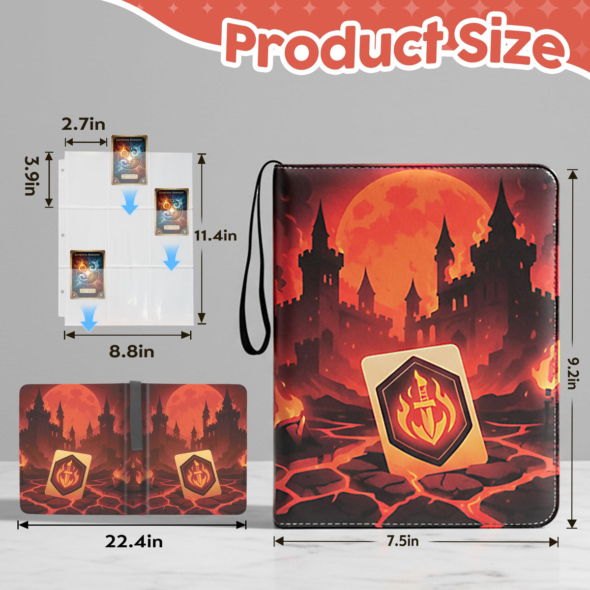 9 Pocket Card Binder for MTG/YGO/PTCG/Game Cards, Holds 900 Cards,Premium Card Collector Book for TCG Players,Toys Gifts for Kids(MTG-5)