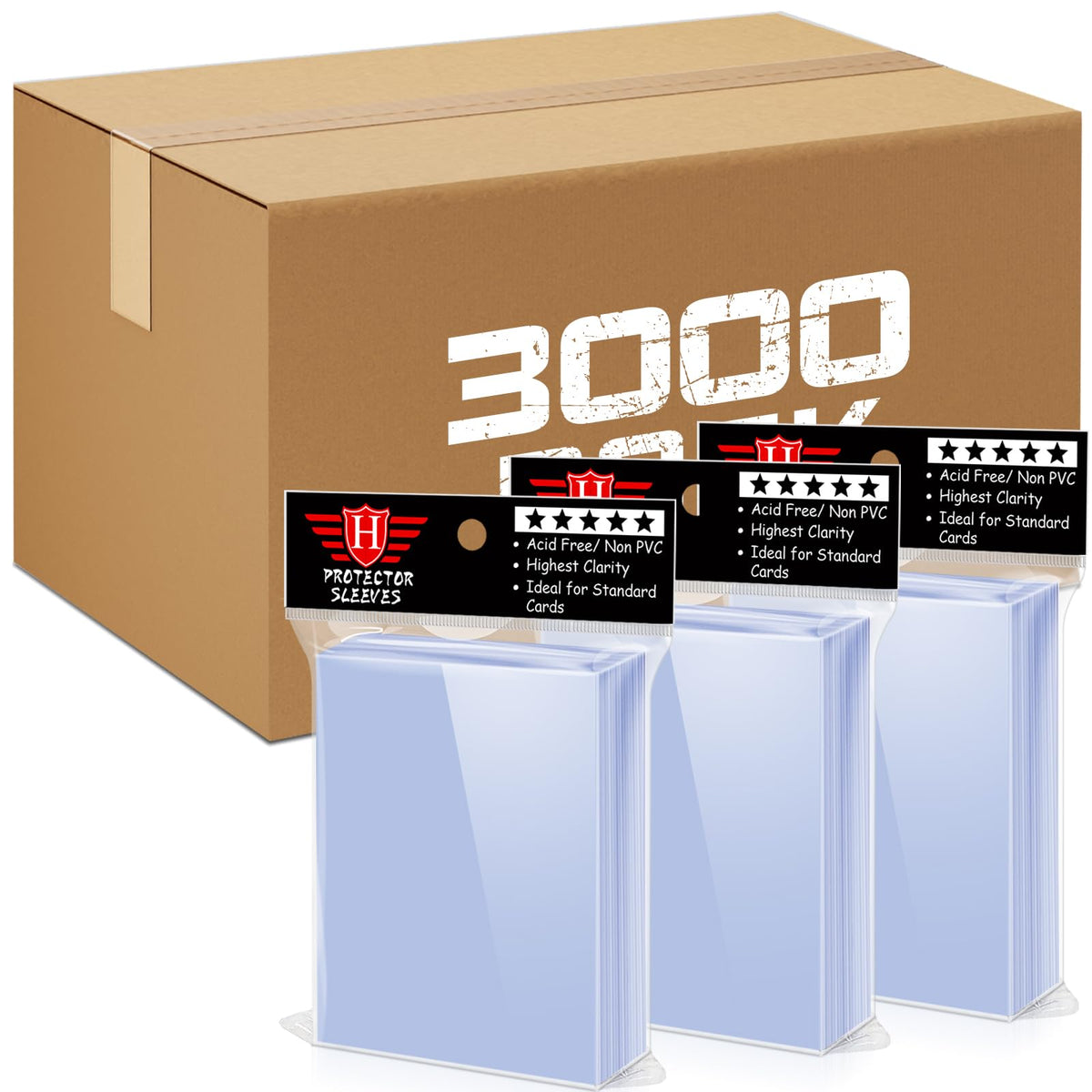 500 Counts Card Sleeves for Trading Cards, Soft Penny Card Sleeves Clear Plastic Card Protectors Fit for Baseball Card, Sports Cards, MTG Game Card Standard Cards