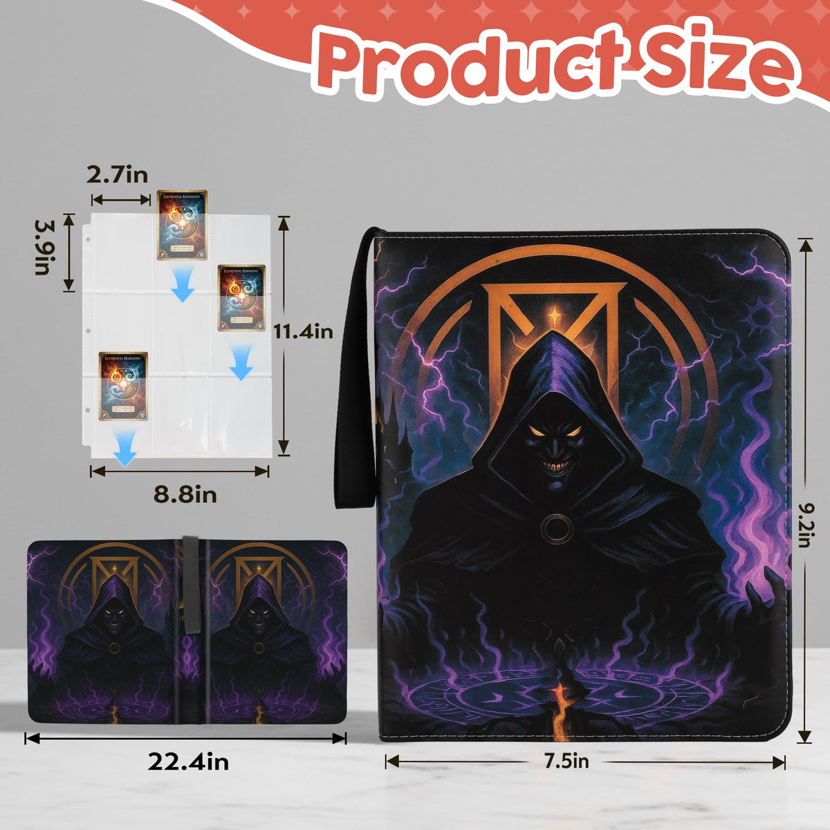 9 Pocket Card Binder for MTG/YGO/PTCG/Game Cards, Holds 900 Cards,Premium Card Collector Book for TCG Players,Toys Gifts for Kids(MTG-5)