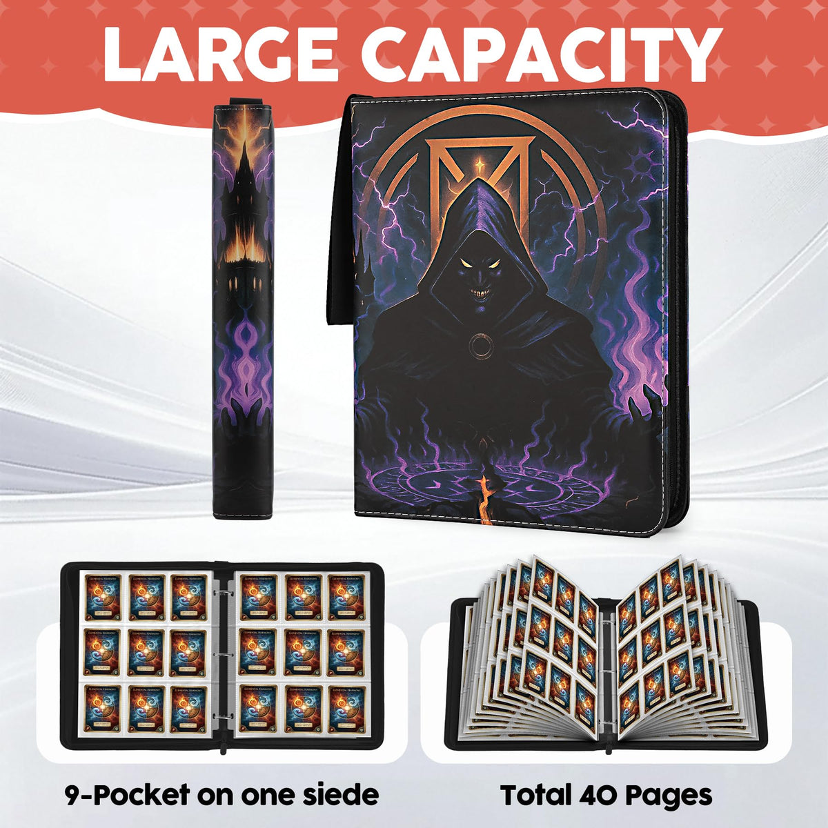 9 Pocket Card Binder for MTG/YGO/PTCG/Game Cards, Holds 900 Cards,Premium Card Collector Book for TCG Players,Toys Gifts for Kids(MTG-5)