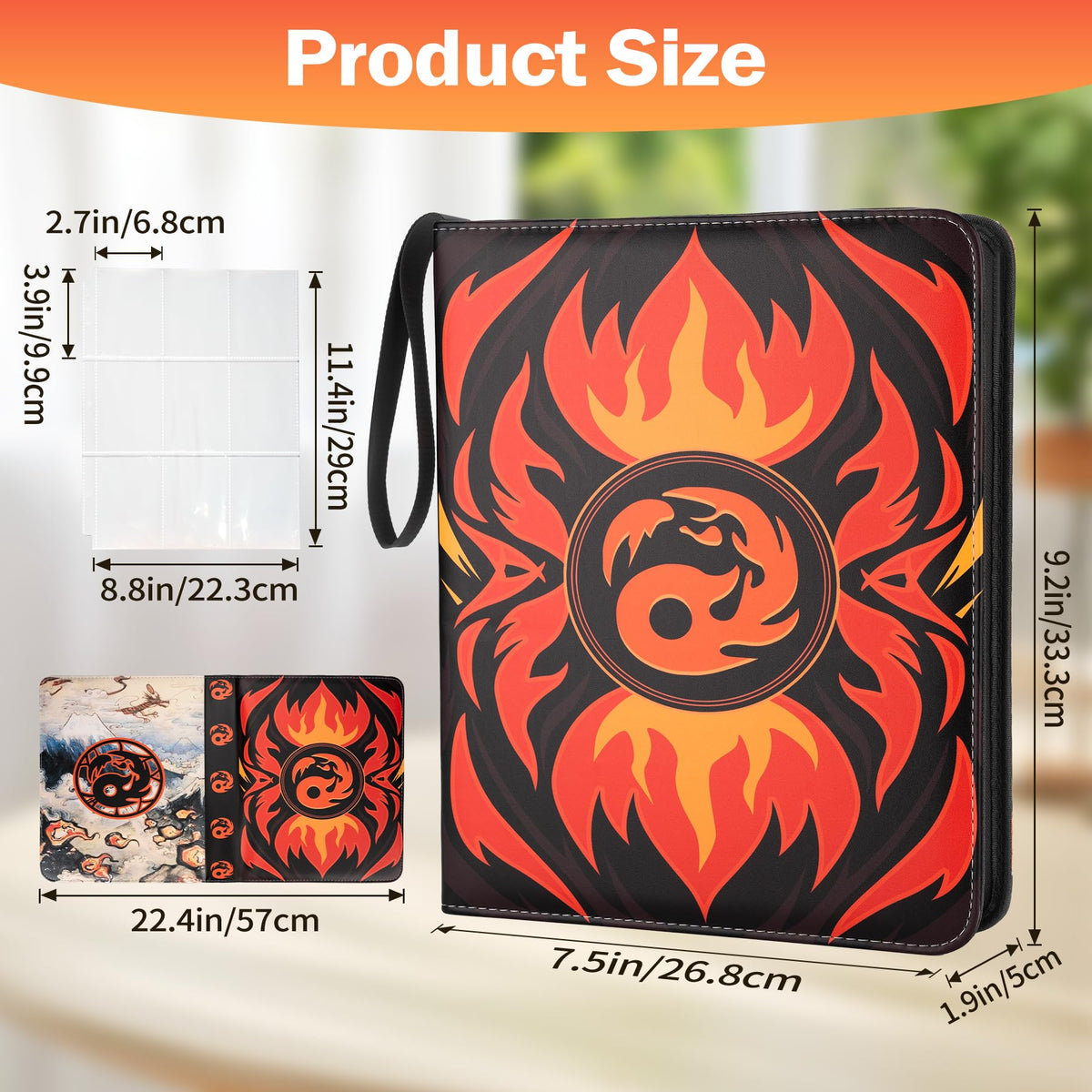 9 Pocket Card Binder for MTG/YGO/PTCG/Game Cards, Holds 900 Cards,Premium Card Collector Book for TCG Players,Toys Gifts for Kids(MTG-5)