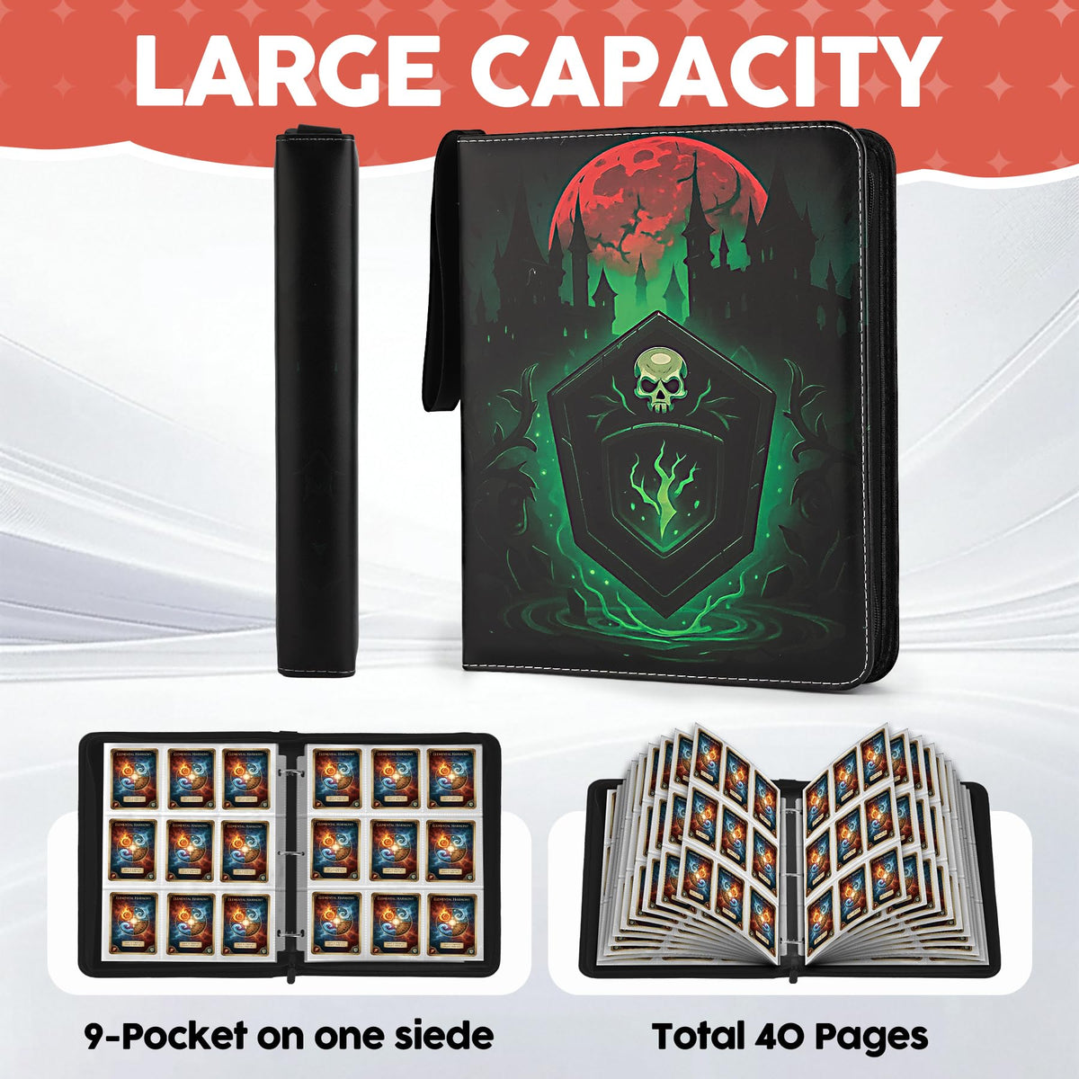 9 Pocket Card Binder for MTG/YGO/PTCG/Game Cards, Holds 900 Cards,Premium Card Collector Book for TCG Players,Toys Gifts for Kids(MTG-5)