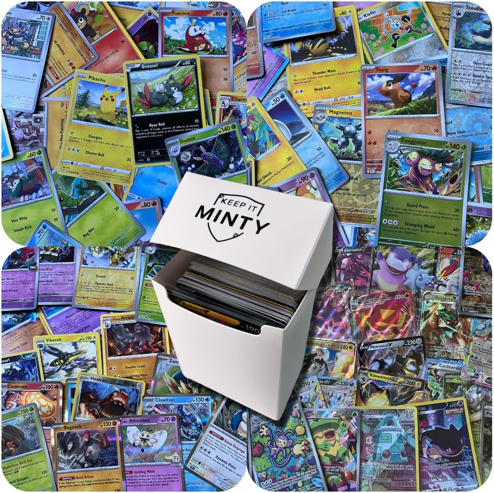 100 Card Bundle Compatible with Pokémon TCG Plus Keep it Minty Deck Box