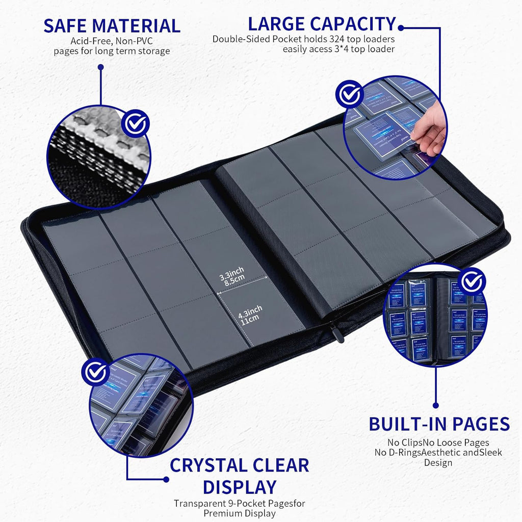 Toploader Binder Holds 324 Toploaders - 20 Toploaders