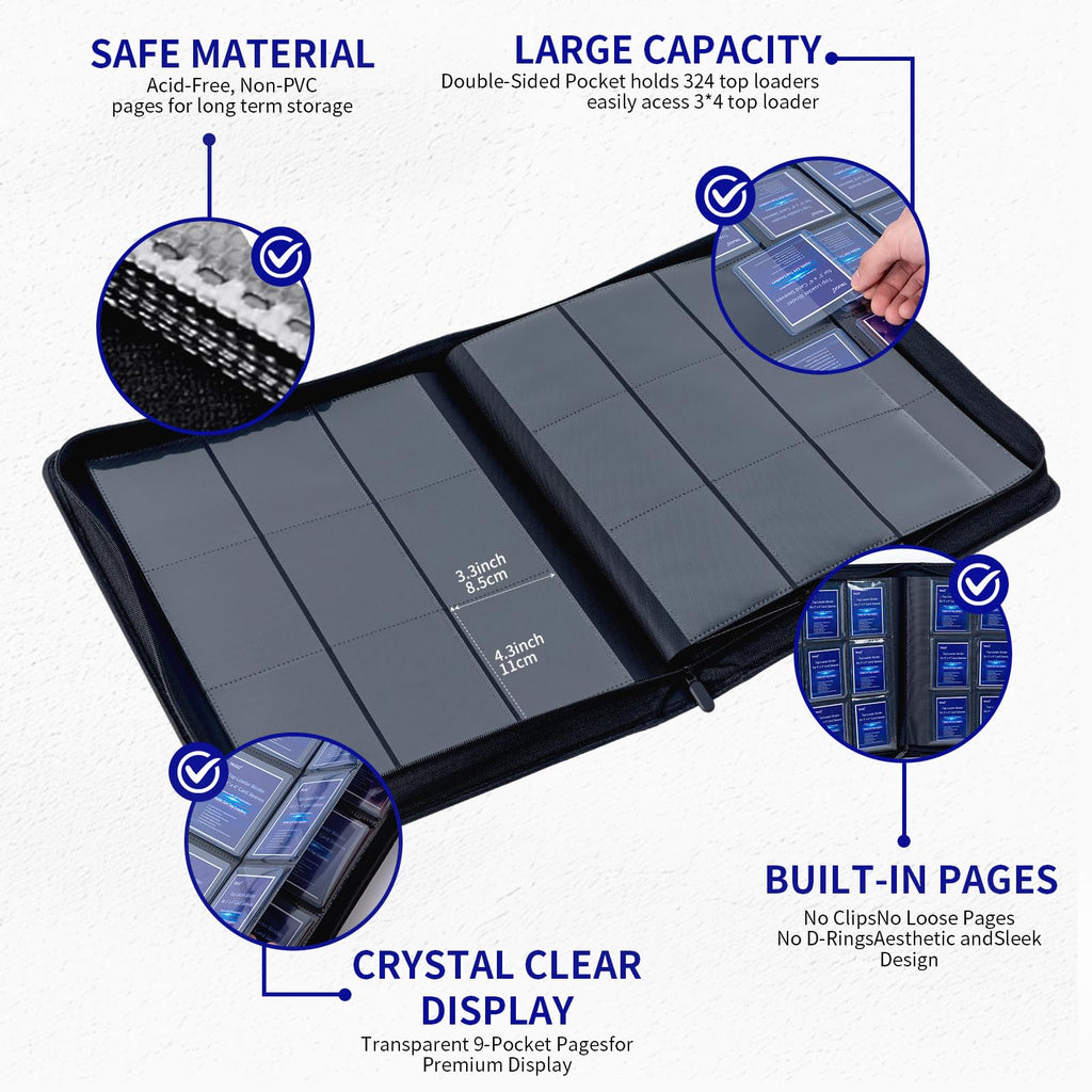 Toploader Binder Holds 324 Toploaders - 20 Toploaders
