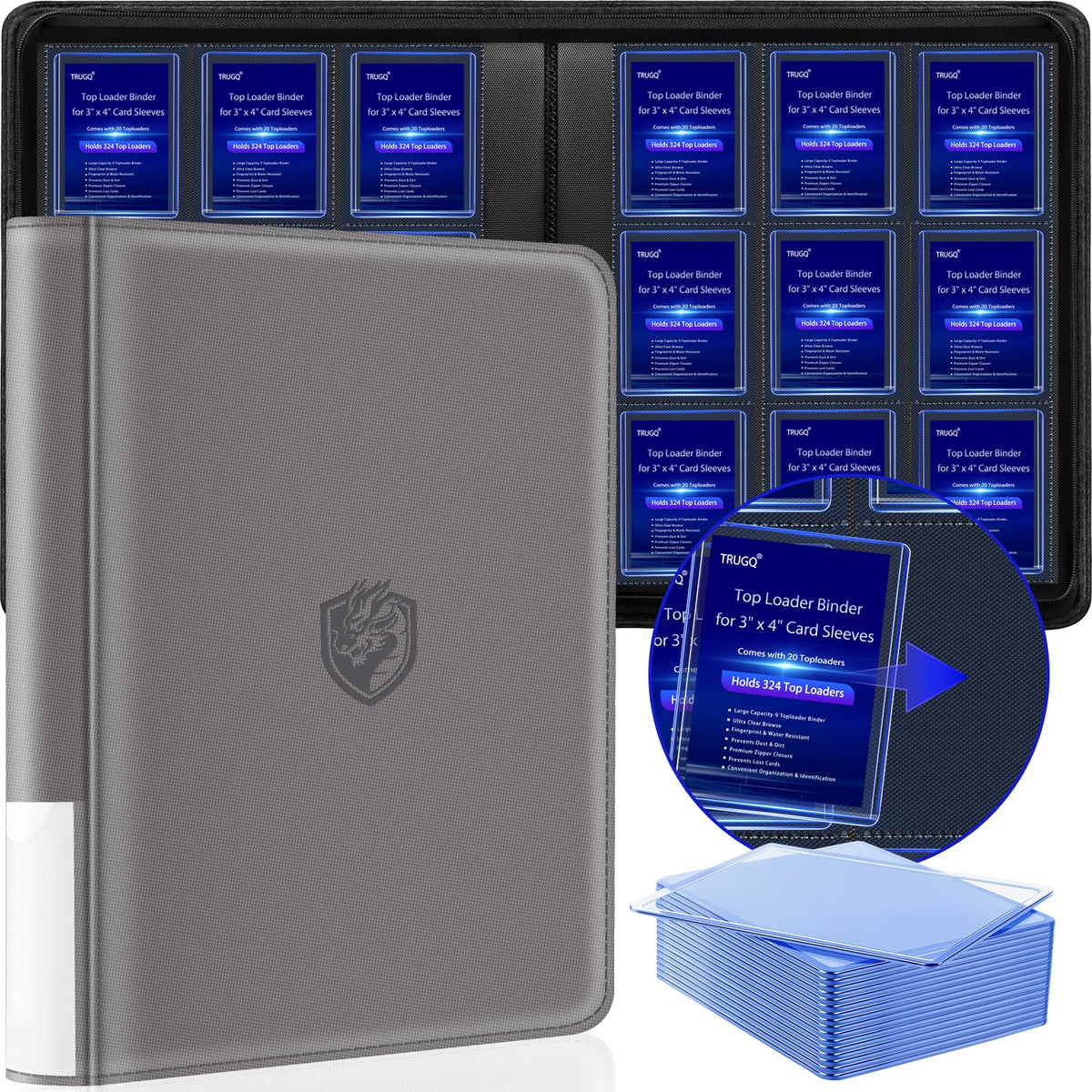 Toploader Binder Holds 324 Toploaders - 20 Toploaders