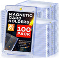 ZENOWICK 100ct Magnetic Card Holders, Magnetic 35pt One Touch Card Holders
