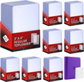 400 Card Sleeves Top Loaders for Cards Included 96 Pockets Top Loader Binder, 3" x 4" Baseball Card Protector Hard Plastic Card Holder for Sports Trading Cards (200 Toploaders + 200 Soft Sleeves)