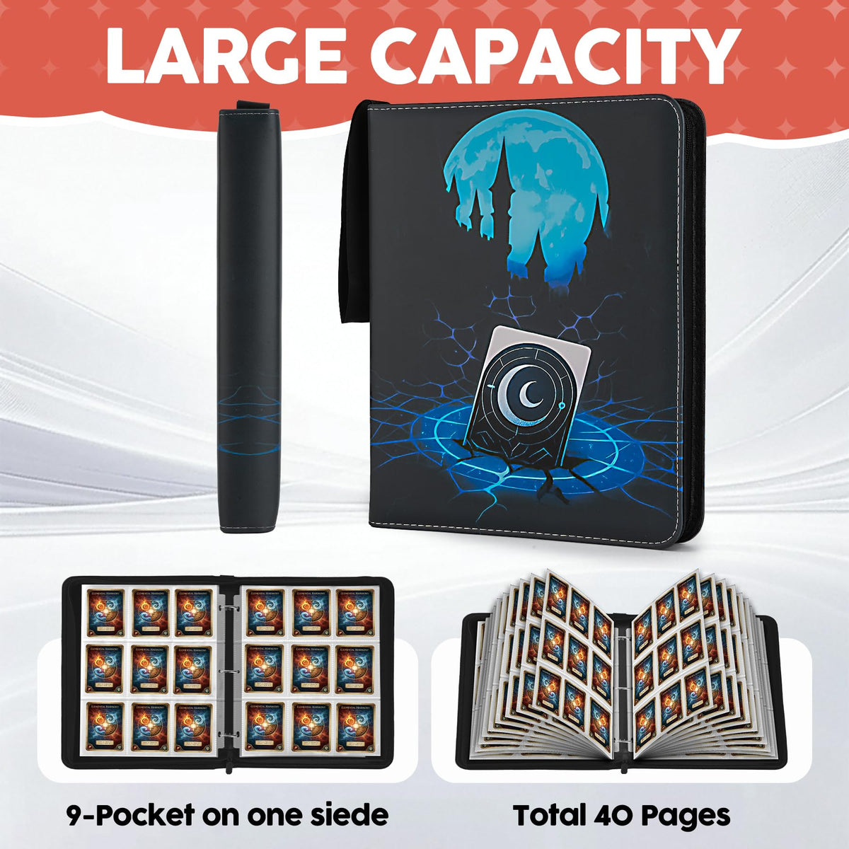 9 Pocket Card Binder for MTG/YGO/PTCG/Game Cards, Holds 900 Cards,Premium Card Collector Book for TCG Players,Toys Gifts for Kids(MTG-5)